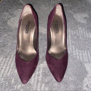 Moda Spana Purple Suede Heels